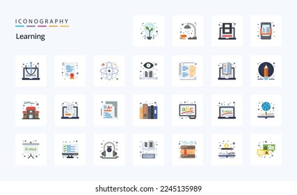 25 Learning Flat color icon pack