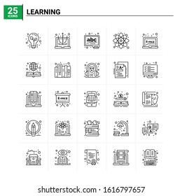 25 Learning icon set. vector background