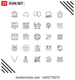 25 Line concept for Websites Mobile and Apps healthcare; cloud; travel; mouse; computing Editable Vector Design Elements
