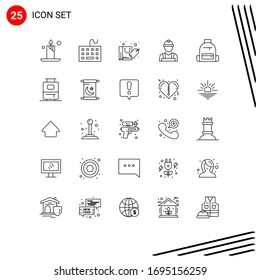 25 Line concept for Websites Mobile and Apps bag; worker; bag; labour; labour man Editable Vector Design Elements