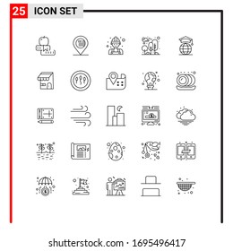 25 Line concept for Websites Mobile and Apps tree; nature; sign; garden; worker Editable Vector Design Elements