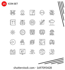 25 Line concept for Websites Mobile and Apps money; budget; plumber; spring; lamb Editable Vector Design Elements