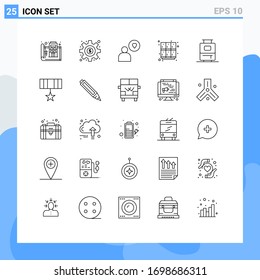 25 Line concept for Websites Mobile and Apps travel; school; man; open; learning Editable Vector Design Elements