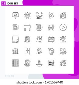 Concepto de 25 líneas para la ensalada Websites y Apps; pepino; pasto; a la izquierda; elementos de diseño de vectores editables de flecha