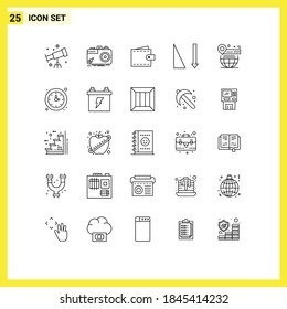 25 Line concept for Websites Mobile and Apps pin; sorting; business; sort; wallet Editable Vector Design Elements