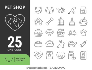 25 Line Icon Pack Petshop