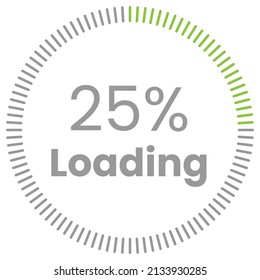 25% Loading. 25% circle diagrams Infographics vector, 25 Percentage ready to use for web design ux-ui