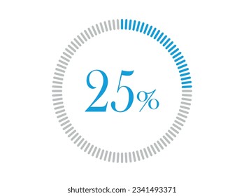 25% Loading. 25% circle diagrams Infographics vector, Percentage ready to use for web design.