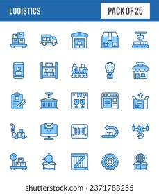 25 Logistics Two Color icons pack. vector illustration.