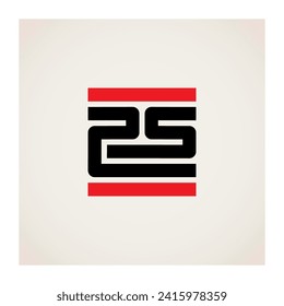 25 - Logo oder Design-Element oder Symbol mit den Nummern 2 und 5. Logo. 2S.