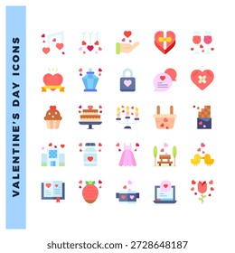 25 Love Flat icon pack. vector illustration.