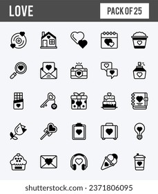 25 Love Flat icons pack. vector illustration.