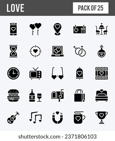 25 Love Flat icons pack. vector illustration.