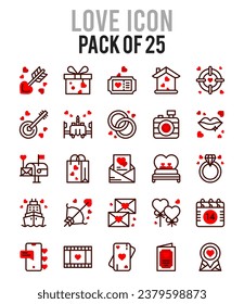Paquete de iconos de amor. ilustración vectorial.