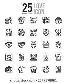 25 Love icon pack. vector illustration.