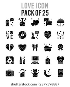 Paquete de iconos de amor. ilustración vectorial.