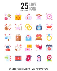 Paquete de iconos de amor. ilustración vectorial.