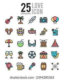 25 Love. icons Pack. vector illustration.