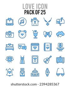 25 Love. icons Pack. vector illustration.