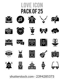 25 Liebe. Icons Pack. Vektorgrafik.