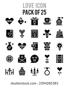 25 Love. icons Pack. vector illustration.