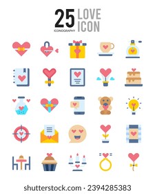 25 Love. icons Pack. vector illustration.