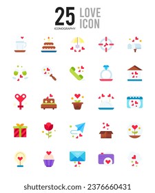 25 Love  Lineal Color icon pack. vector illustration.