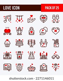 25 Love. Two Color icons Pack. vector illustration.