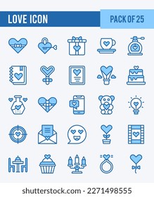 25 Love. Two Color icons Pack. vector illustration.