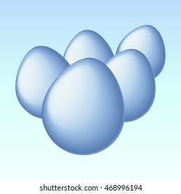 25 Lucky eggs. Blue egg. Vector