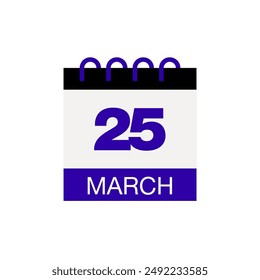 25 march calendar date icon vector eps