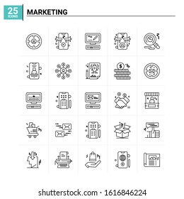 25 Marketing icon set. vector background