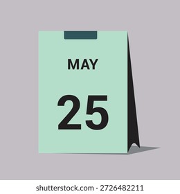 25 may calendar date icon minimal desk calendar vector illustration
