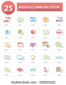 25 Media & Communication icons,vector