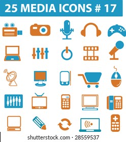 25 iconos de medios # 17 - conjunto de vectores
