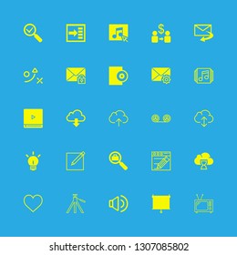 25 media icons with edit and affiliate marketing in this set