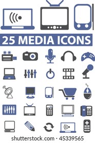 25 media icons. vector