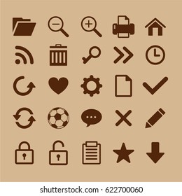25 media icons for web design. EPS10.