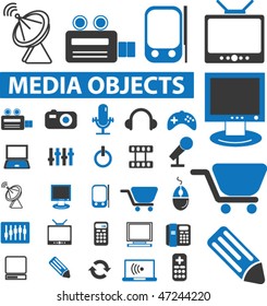 25 media objects. vector