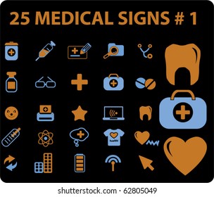 25 medical signs. vector