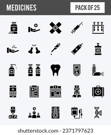 25 Medicines Two Color icons pack. vector illustration.