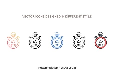 25 Minute icon design with white background stock illustration