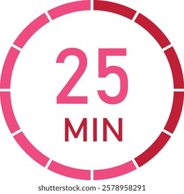 25 minutes timer red design vector eps 10