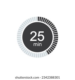 25 minutes timers Clock, Timer 25 min icon.