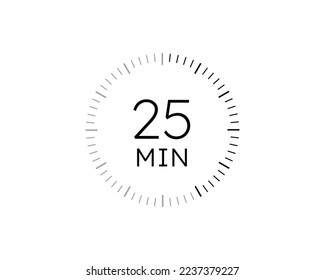 25 minutes timers Clocks, Timer 25 min icon vector