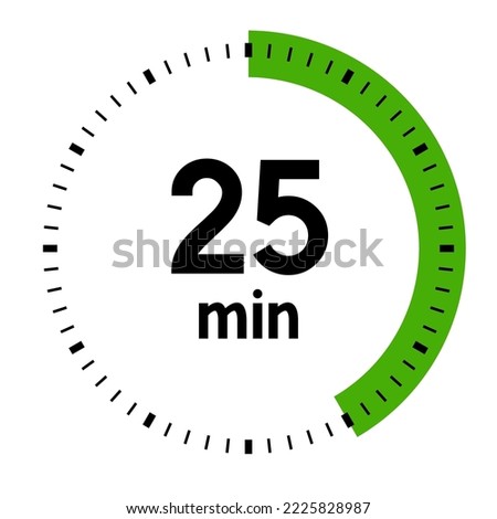 25 minutes,concept of time,timer,clock illustration,vector.