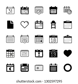 25 month icons with full moon phase and file filled paper sheet in this set
