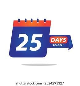 25 More Day. 25 Day Icon. 25 Day Vector illustration