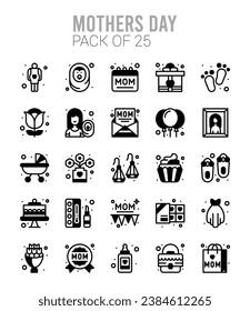 25 Mothers day icons Pack vector illustration.