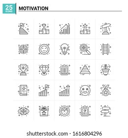 25 Motivation icon set. vector background